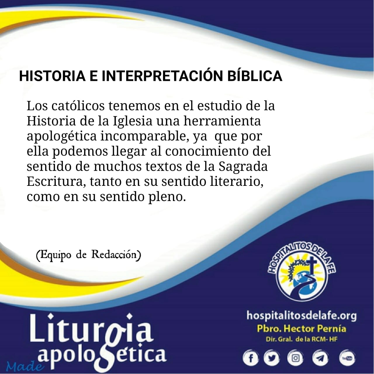 Historia E Interpretación Bíblica. – Hospitalitos De La Fe