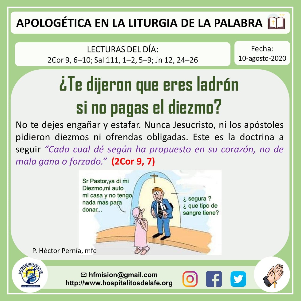 ¿Si no pagas el diezmo le robas a Dios? – Hospitalitos de la Fe