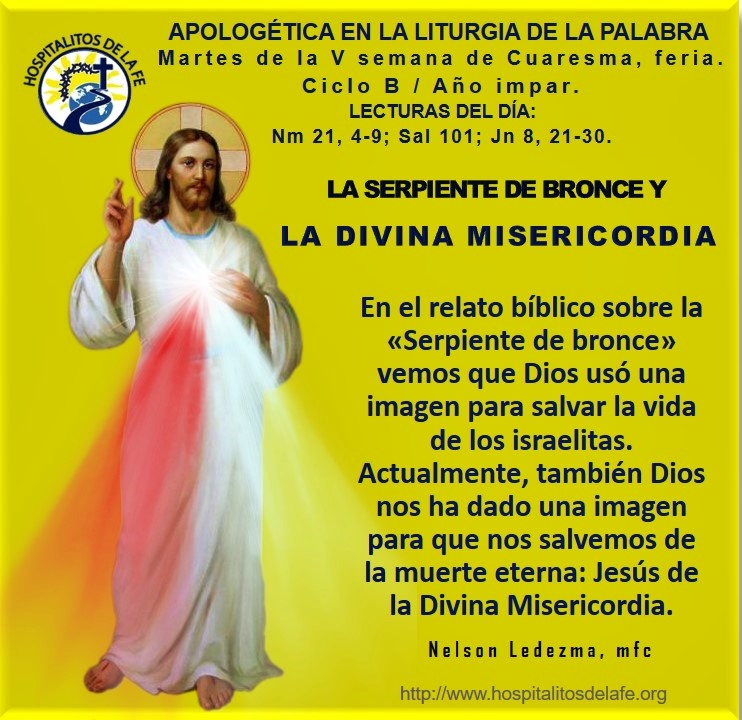 La serpiente de bronce y la divina misericordia – Hospitalitos de la Fe