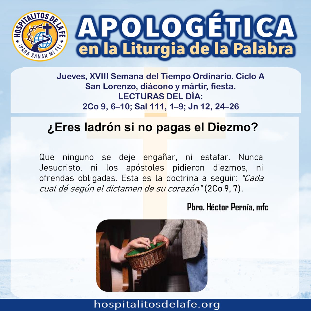¿Si no pagas el diezmo, eres ladrón? – Hospitalitos de la Fe